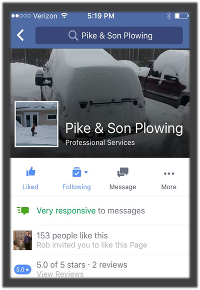 Pike's Plowing Facebook Profile